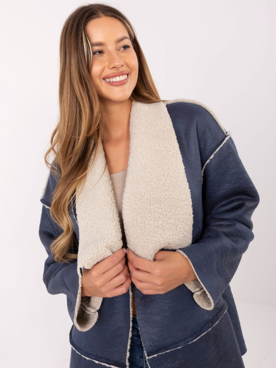 Stylová tmavě modrá přechodná bunda