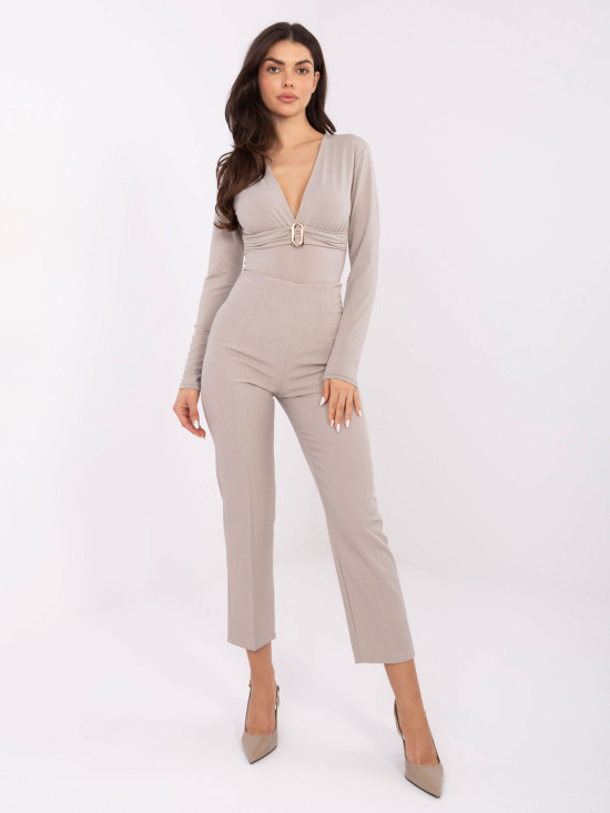 Elegantní béžové cigaretové kalhoty