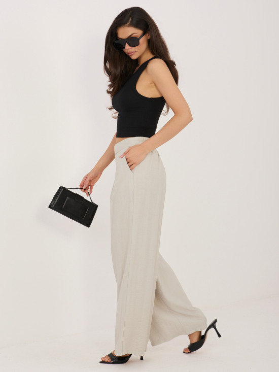 Béžové palazzo kalhoty z viskózy