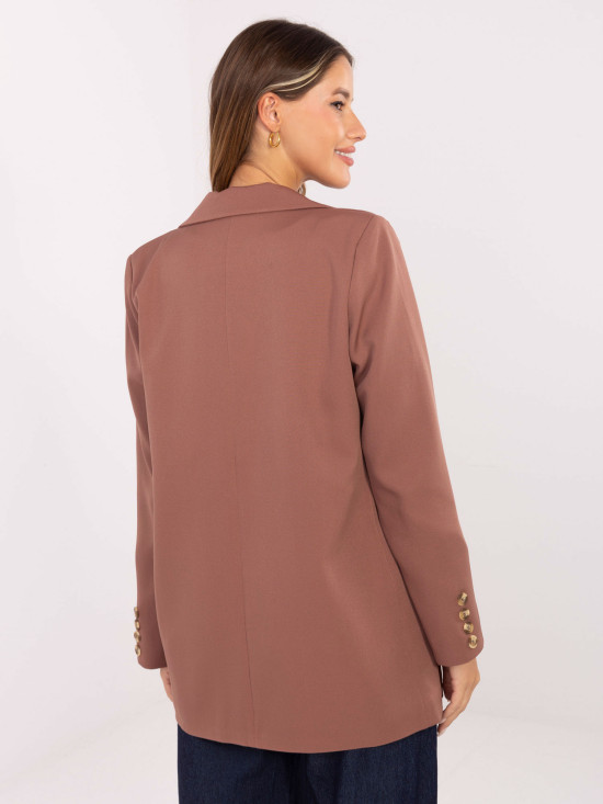 Elegantní tmavě béžové sako s podšívkou a kapsami