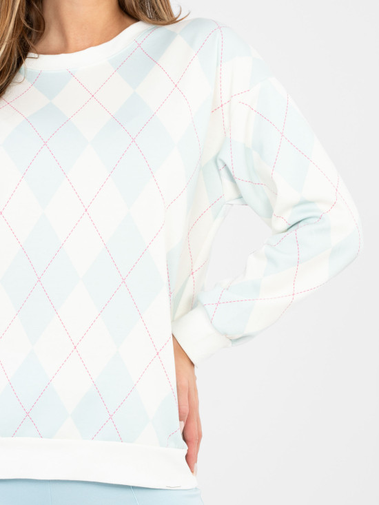 Mátová dámská mikina s geometrickým vzorem