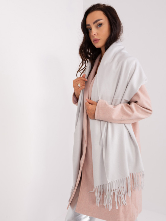 Světle šedá dámska pletená šála