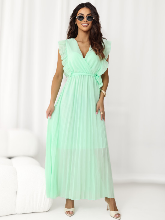 Rozšířené midi šaty v mátové barvě