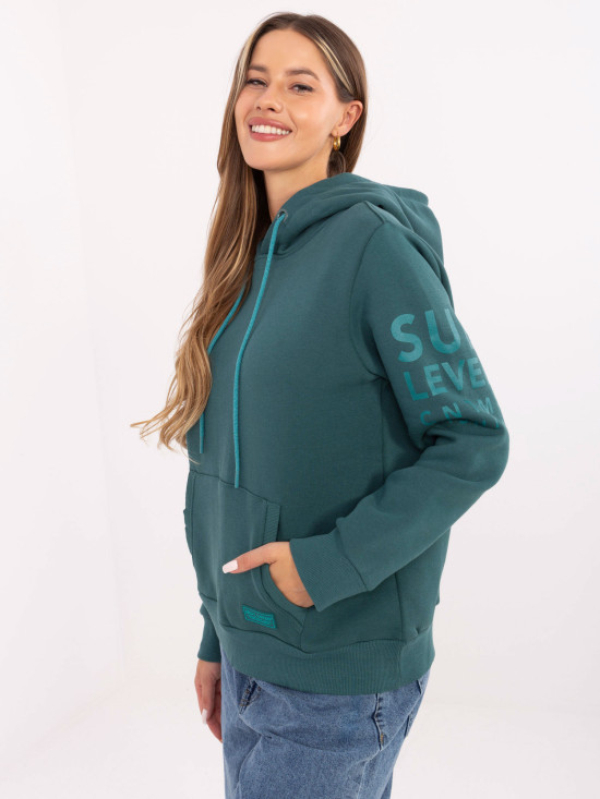 Stylová modrá mikina s kapucí