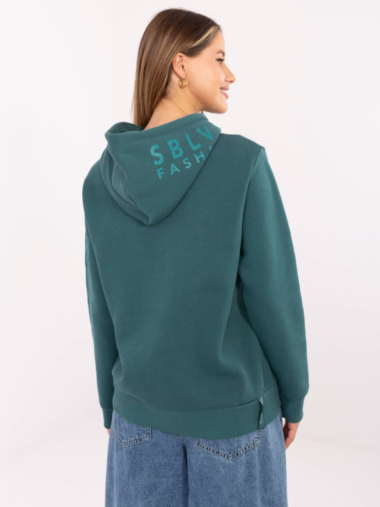 Stylová modrá mikina s kapucí