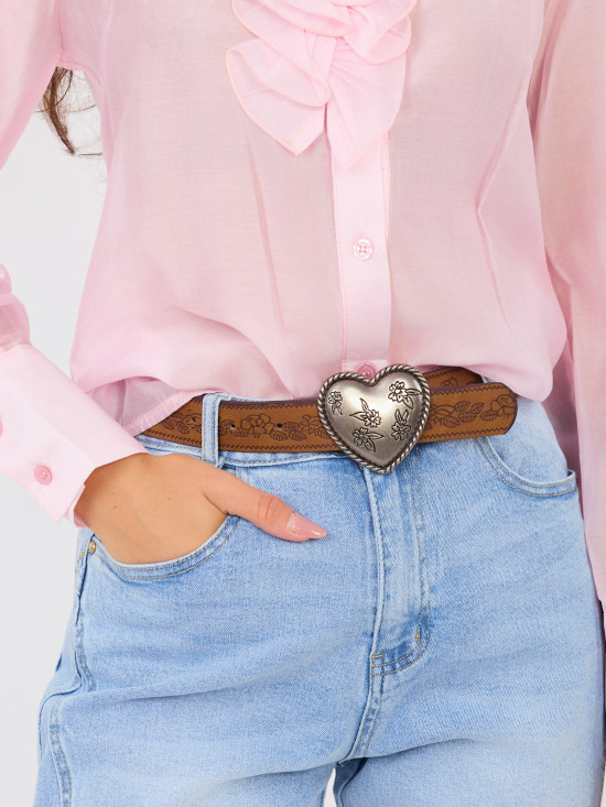 Dámské mom jeans s vysokým pasem a páskem, modré