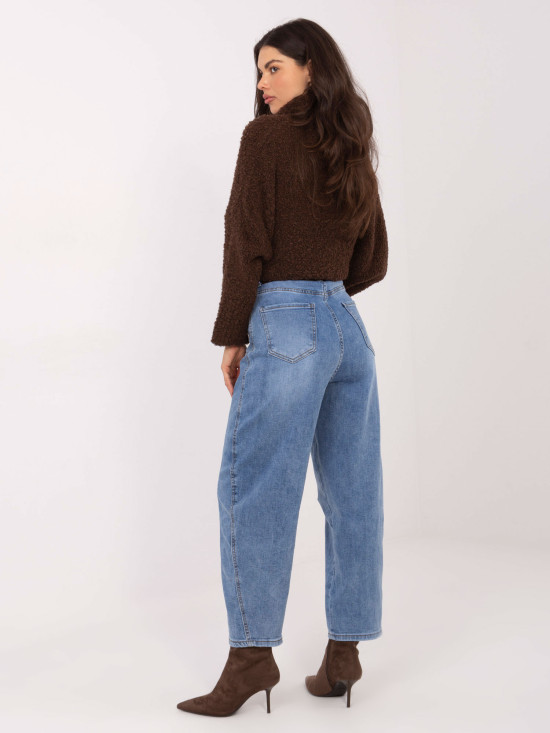 Dámské balloon fit džíny s vysokým pasem, modré