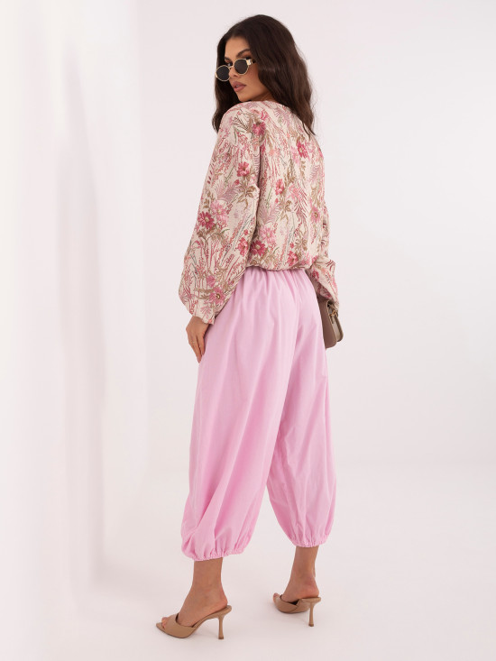 Růžová květinová bomber bunda