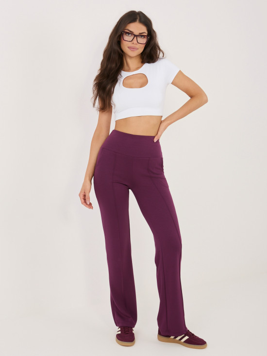 Tmavě fialové sportovní kalhoty s rovným střihem