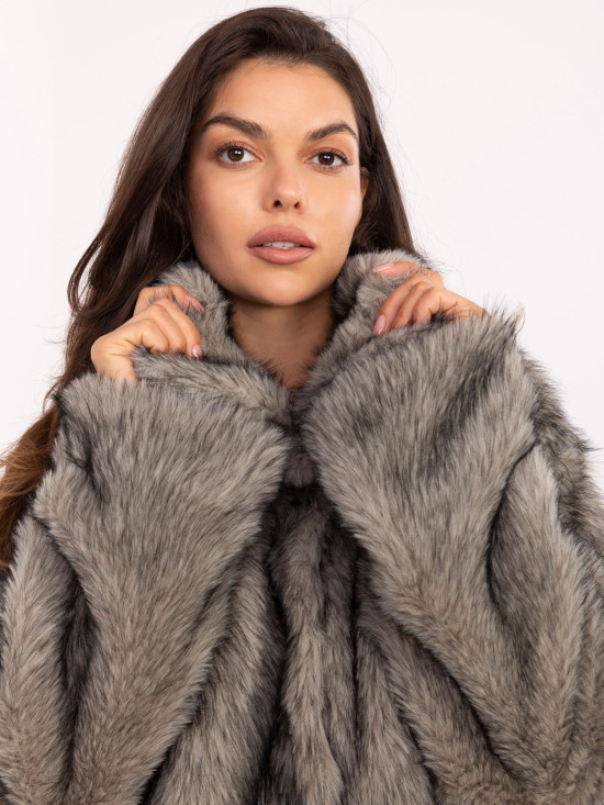 Elegantní zimní bunda s dlouhým rukávem šedá