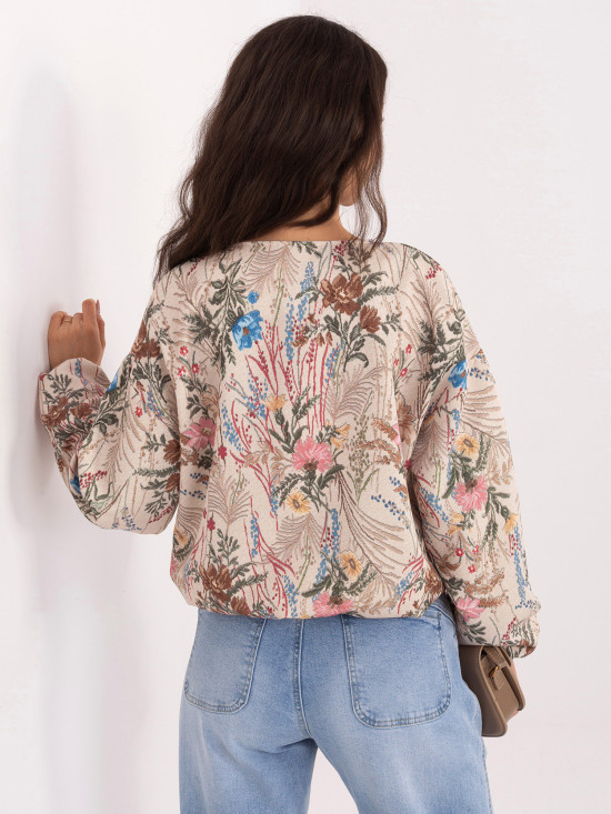 Zelená květinová bomber bunda s podšívkou