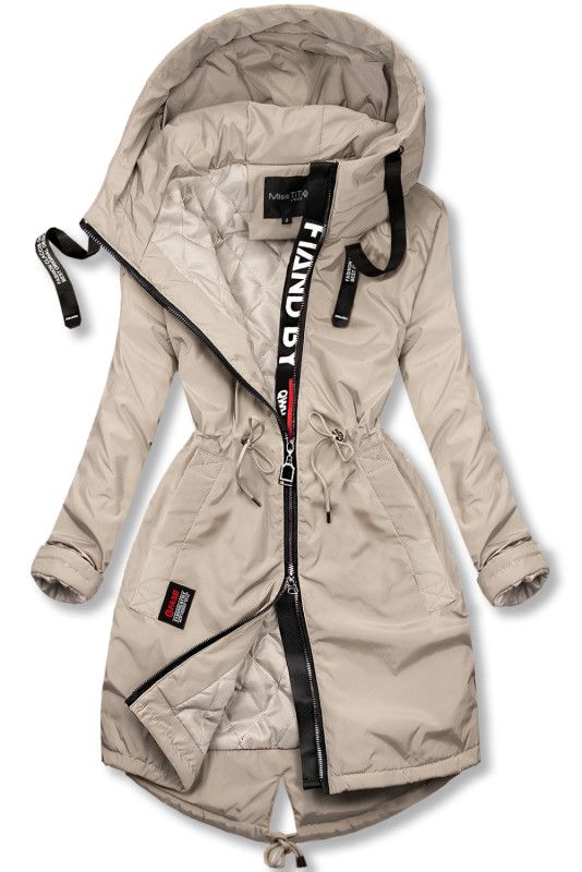 Béžový prodloužený plášť/parka