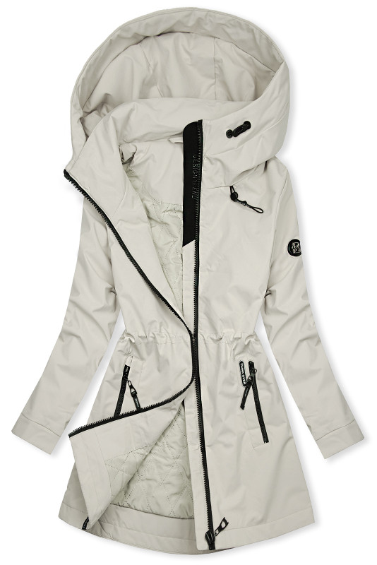 Krémová jarní parka s vysokým límcem