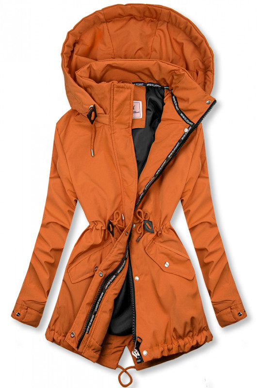 Terakota přechodná parka s černou podšívkou