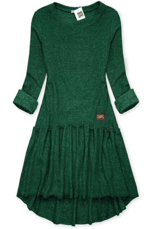 Smaragdově zelené ležérní šaty FASHION