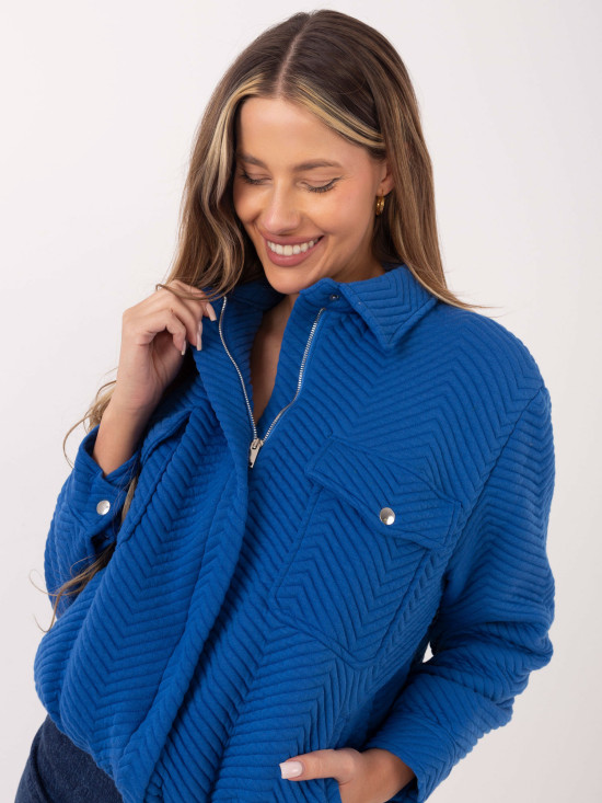 Stylová přechodná bunda v modré barvě