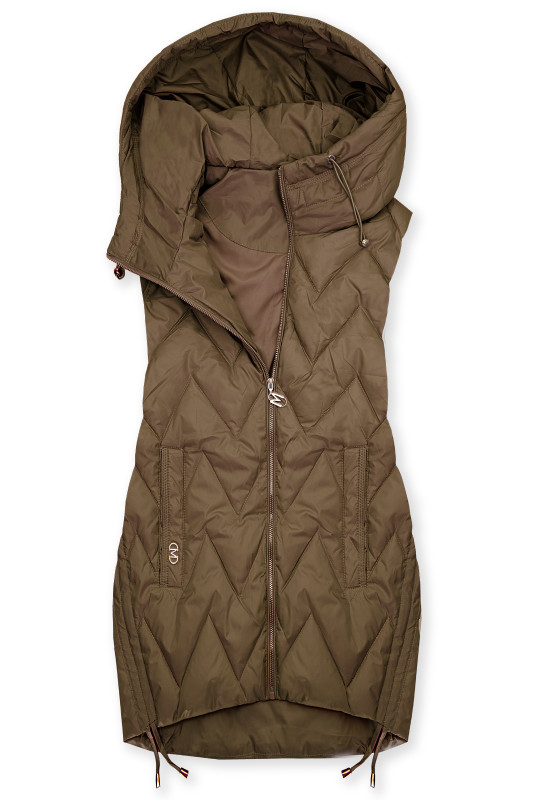 Čokoládově hnědá prodloužená vesta