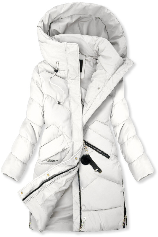 Bílá zimní bunda s kapucí FROST