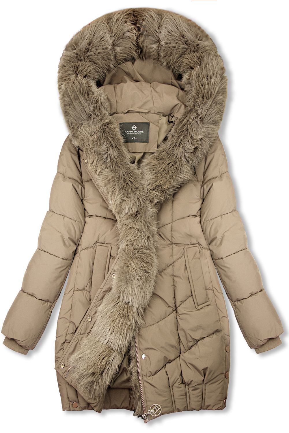 Hnědá zimní bunda s kožešinou