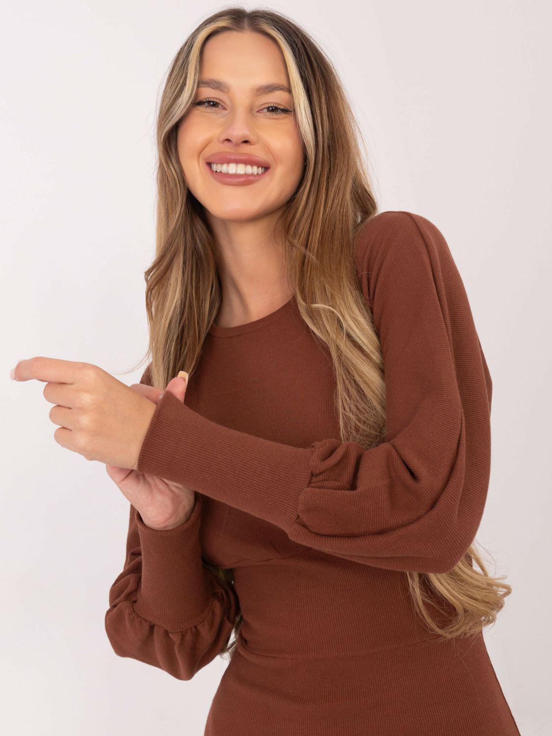 Hnědá pruhovaná sukně RUE PARIS