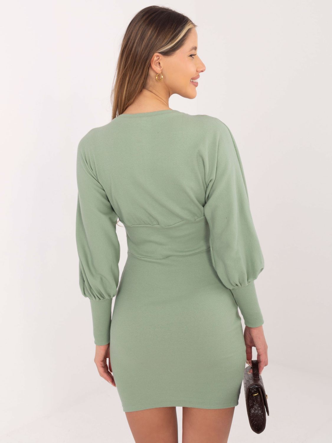 Pistáciové pruhované šaty Leticia