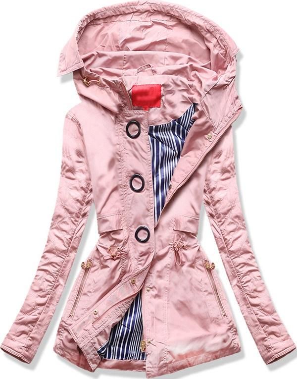 Růžová lehká parka