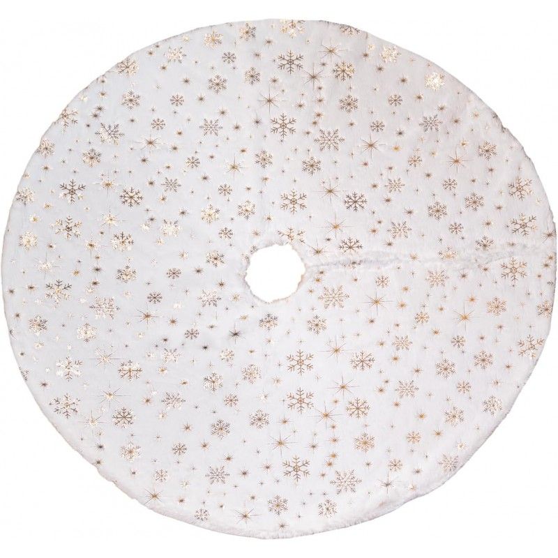Koberec pod vánoční stromeček bílá/zlaté hvězdy