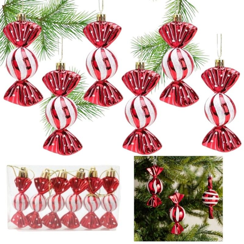 Vánoční ozdoby - bonbony 6 ks