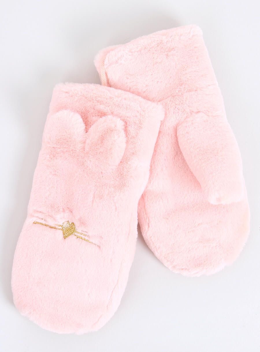 Plyšové palčáky světle růžové