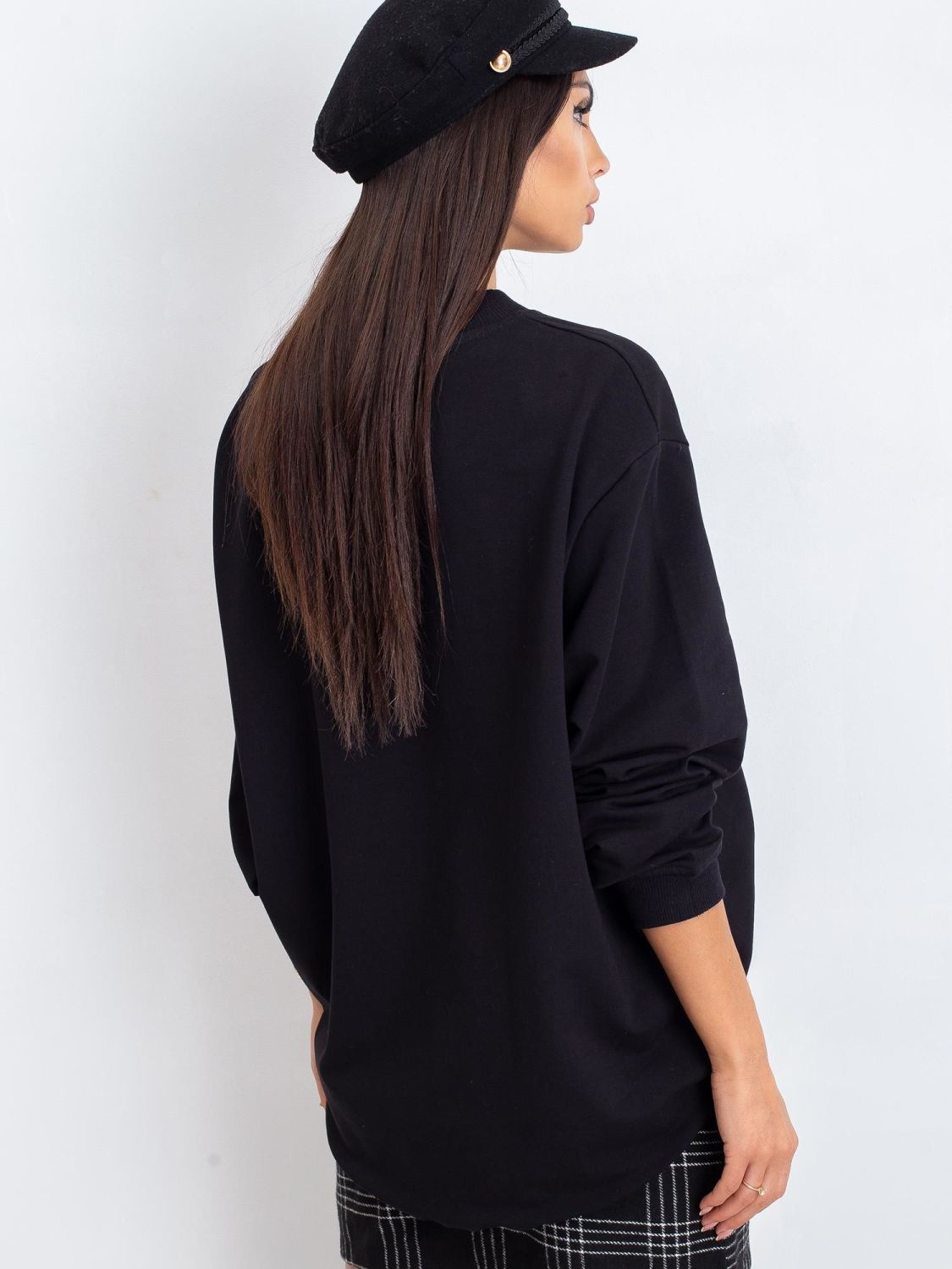 Černá bavlněná basic mikina