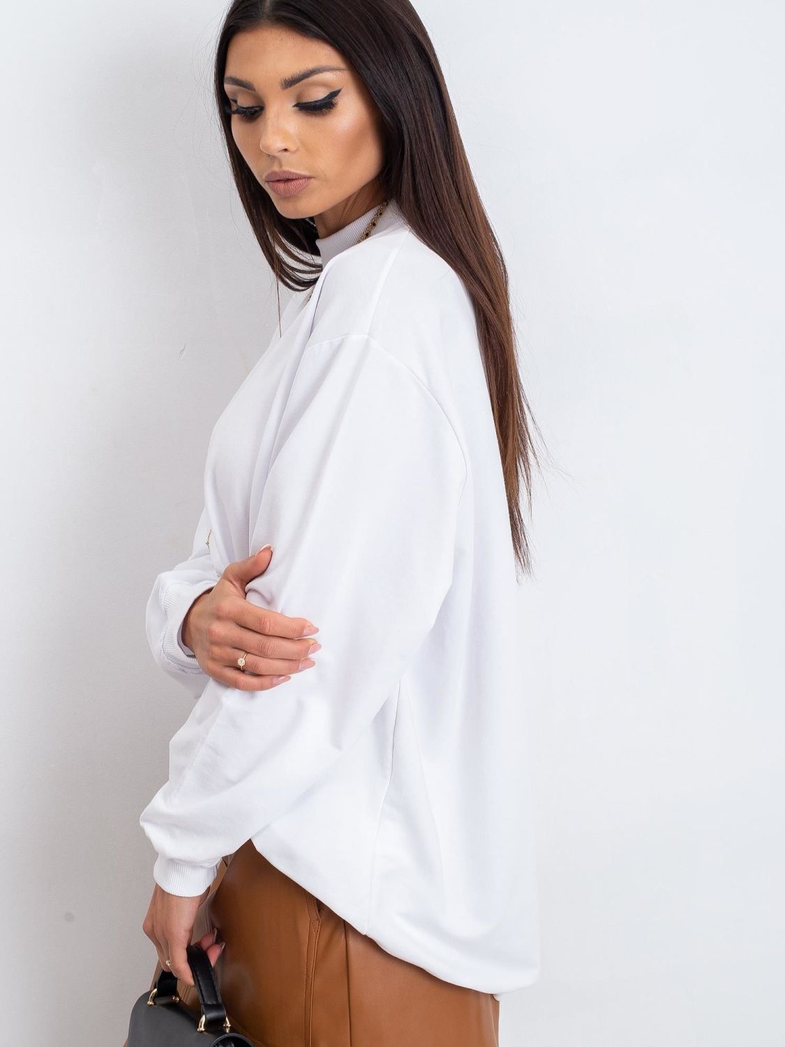 Bílá bavlněná basic mikina