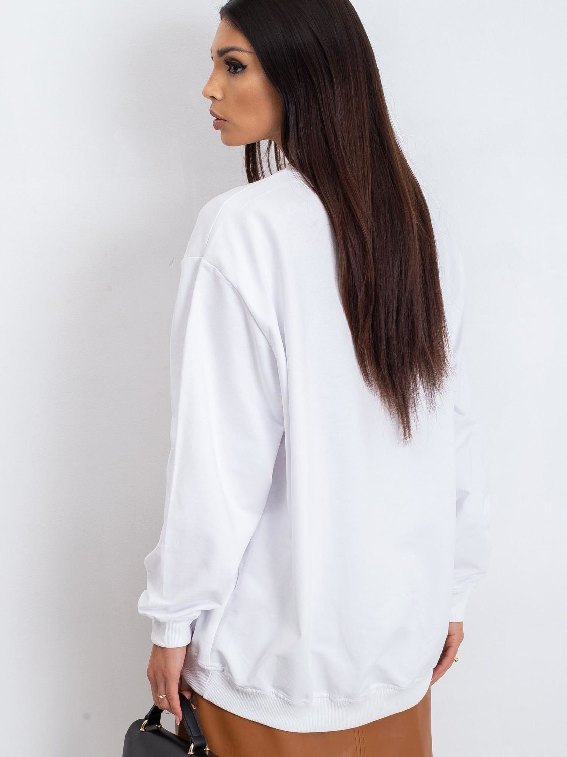 Bílá bavlněná basic mikina