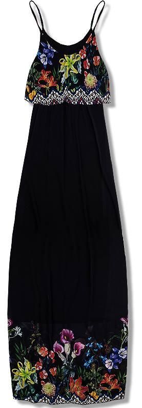 Černé maxi šaty s volánem