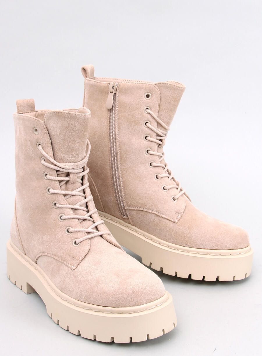 Dámské béžové šněrovací boty