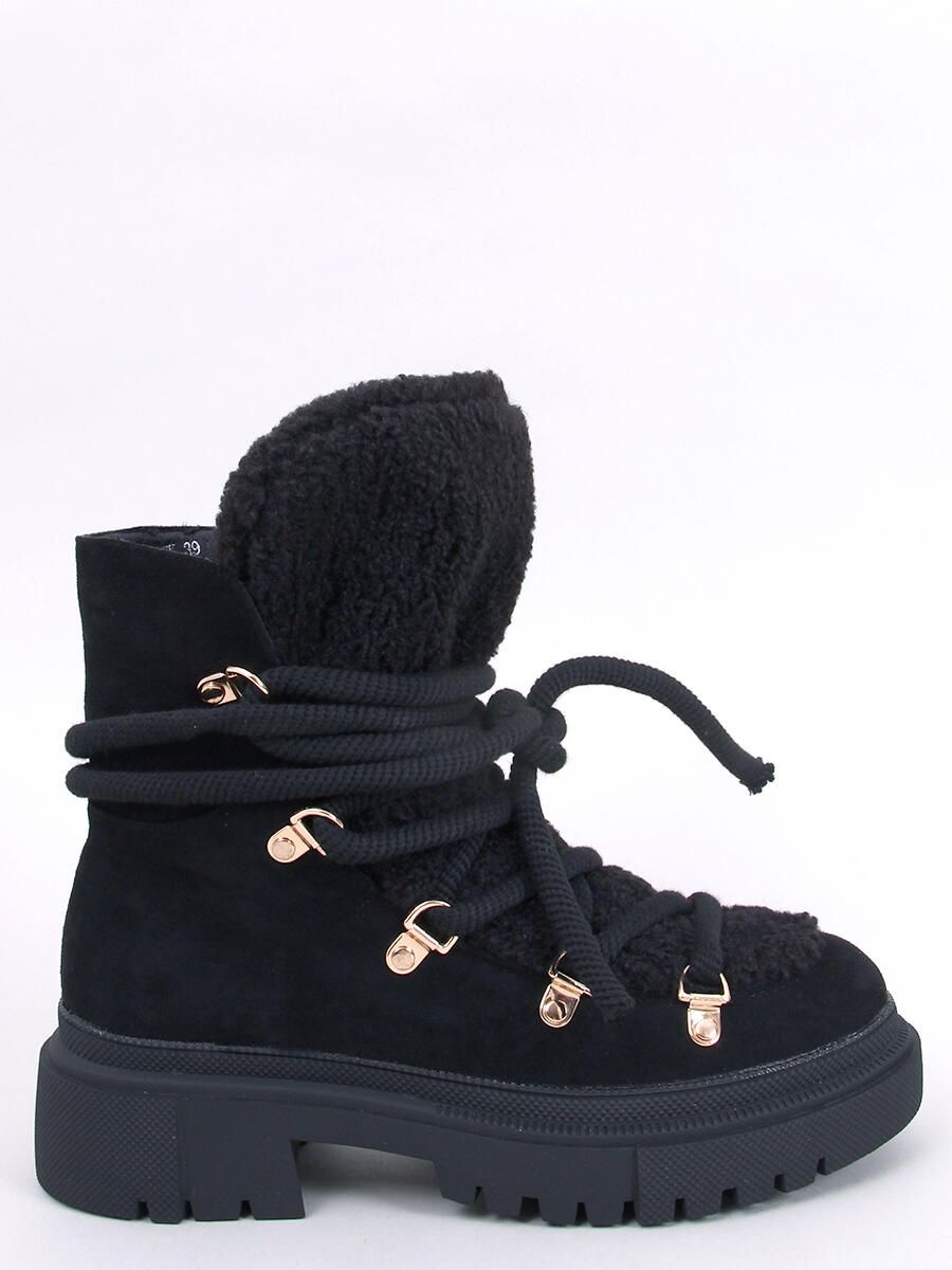 Černé sněhule s kožešinou