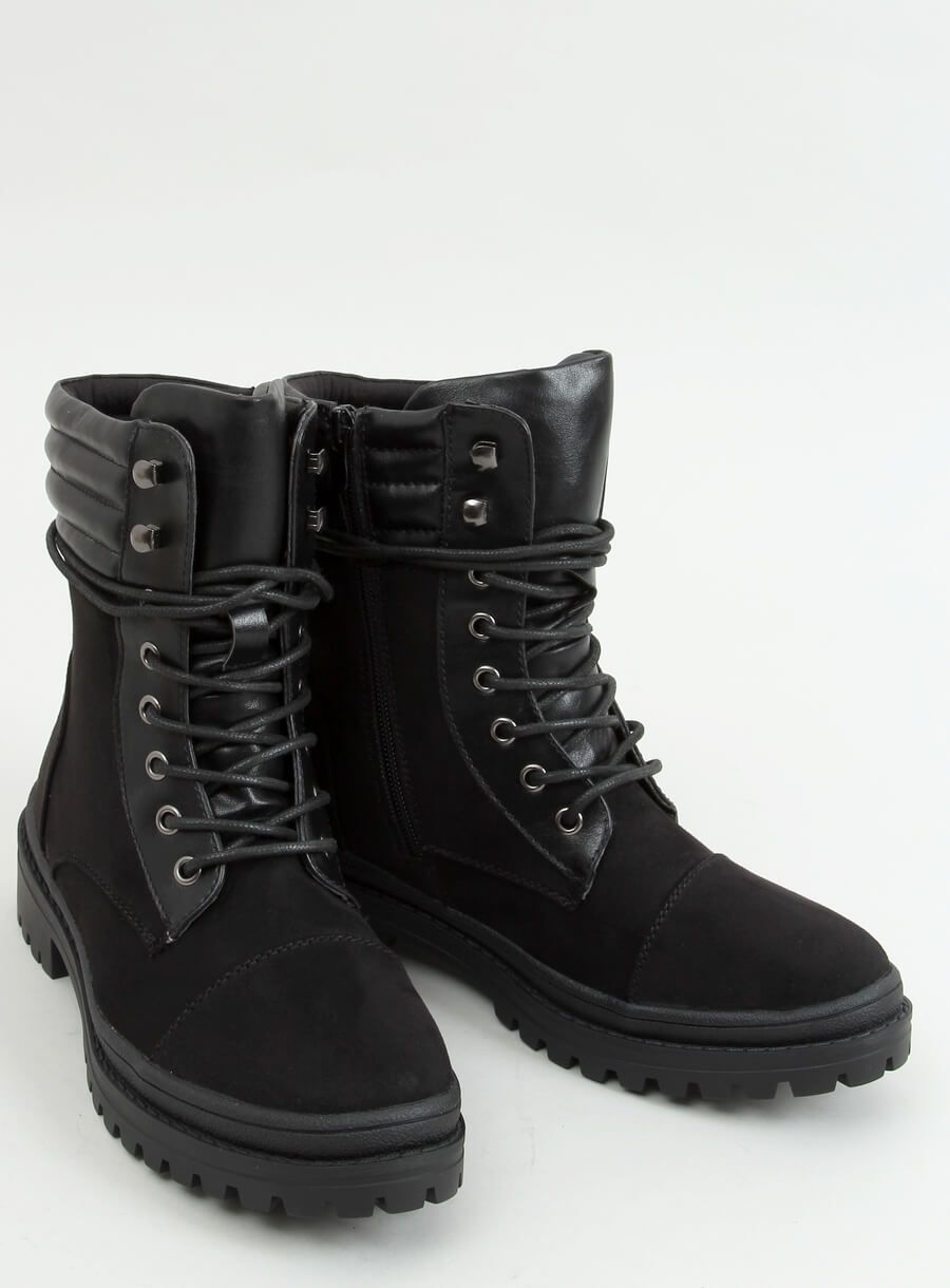 Černé dámské šněrovací boty