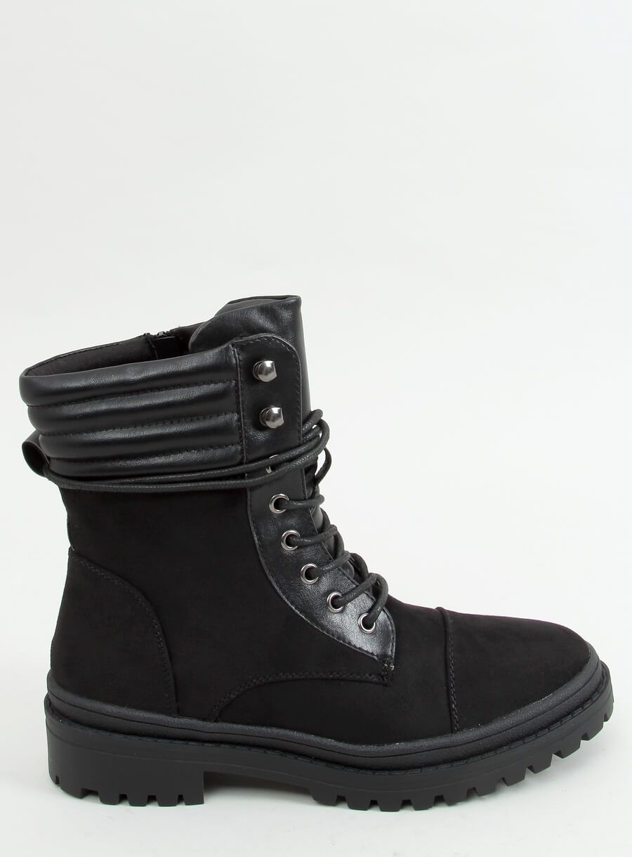 Černé dámské šněrovací boty