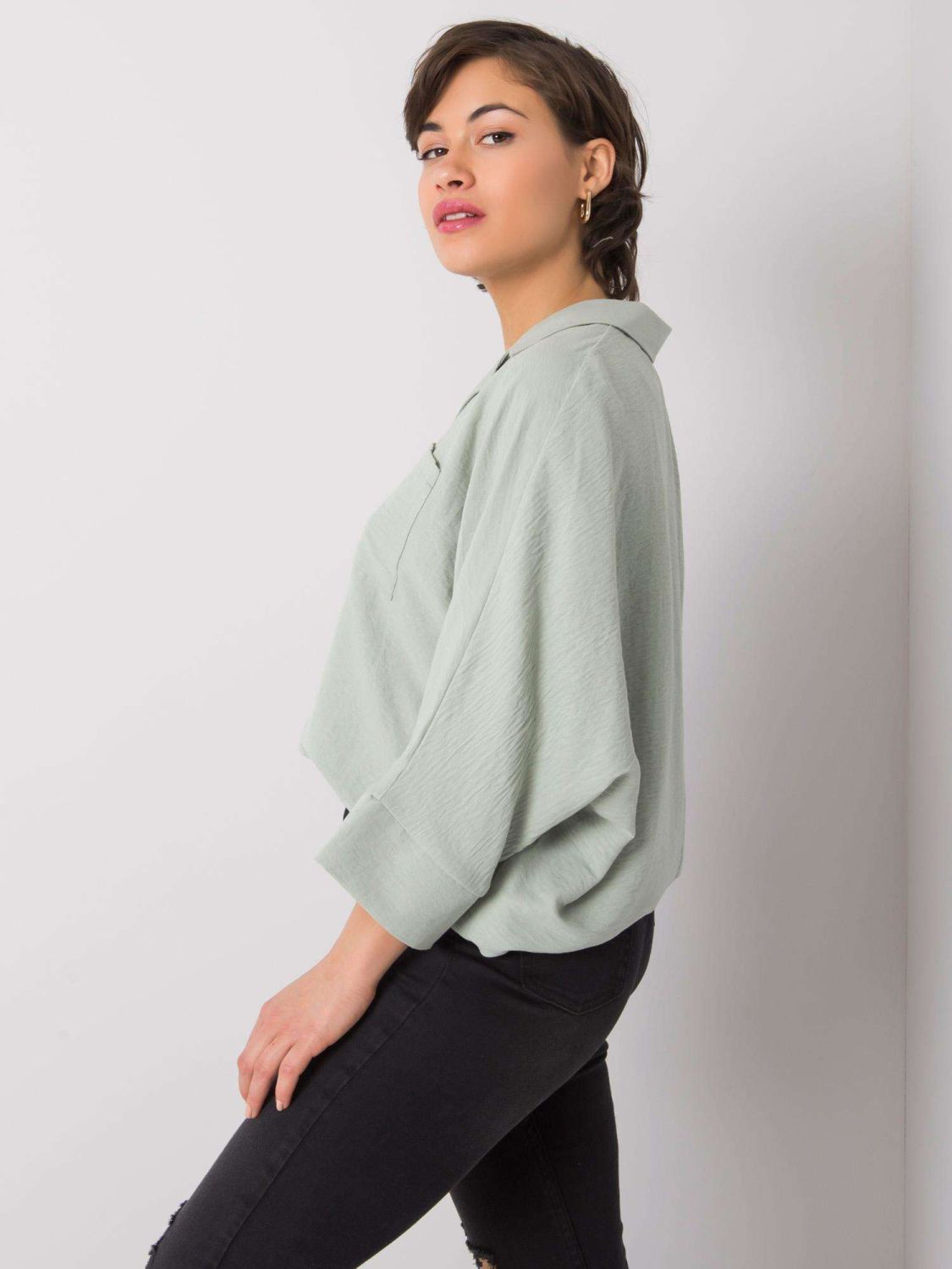 Světle zelená dámská košile RUE PARIS