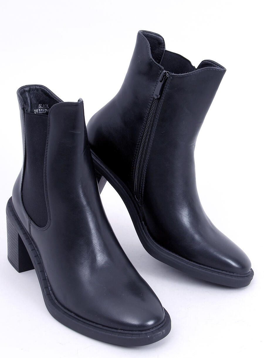Černé dámské kotníkové kozačky Emma