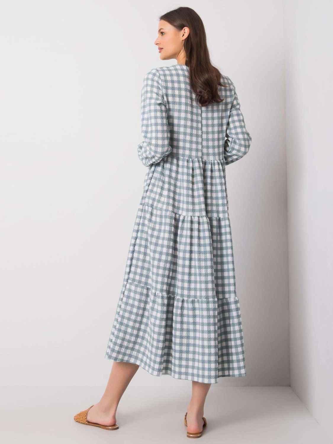 Mátově zelené volné šaty RUE PARIS