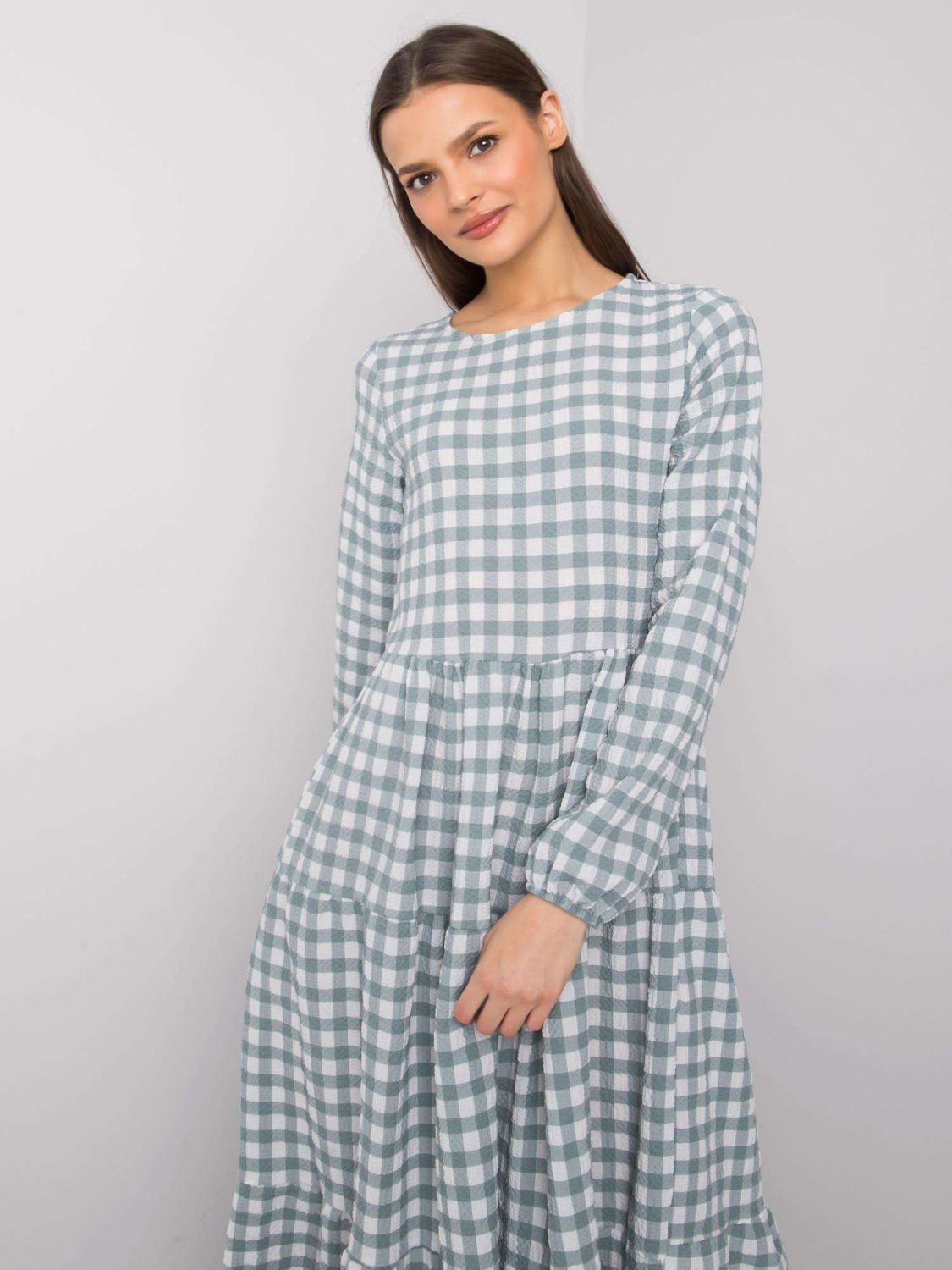 Mátově zelené volné šaty RUE PARIS