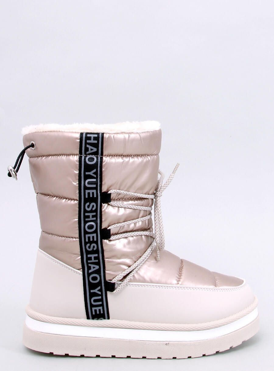 Zimní sněhule se šněrováním béžové