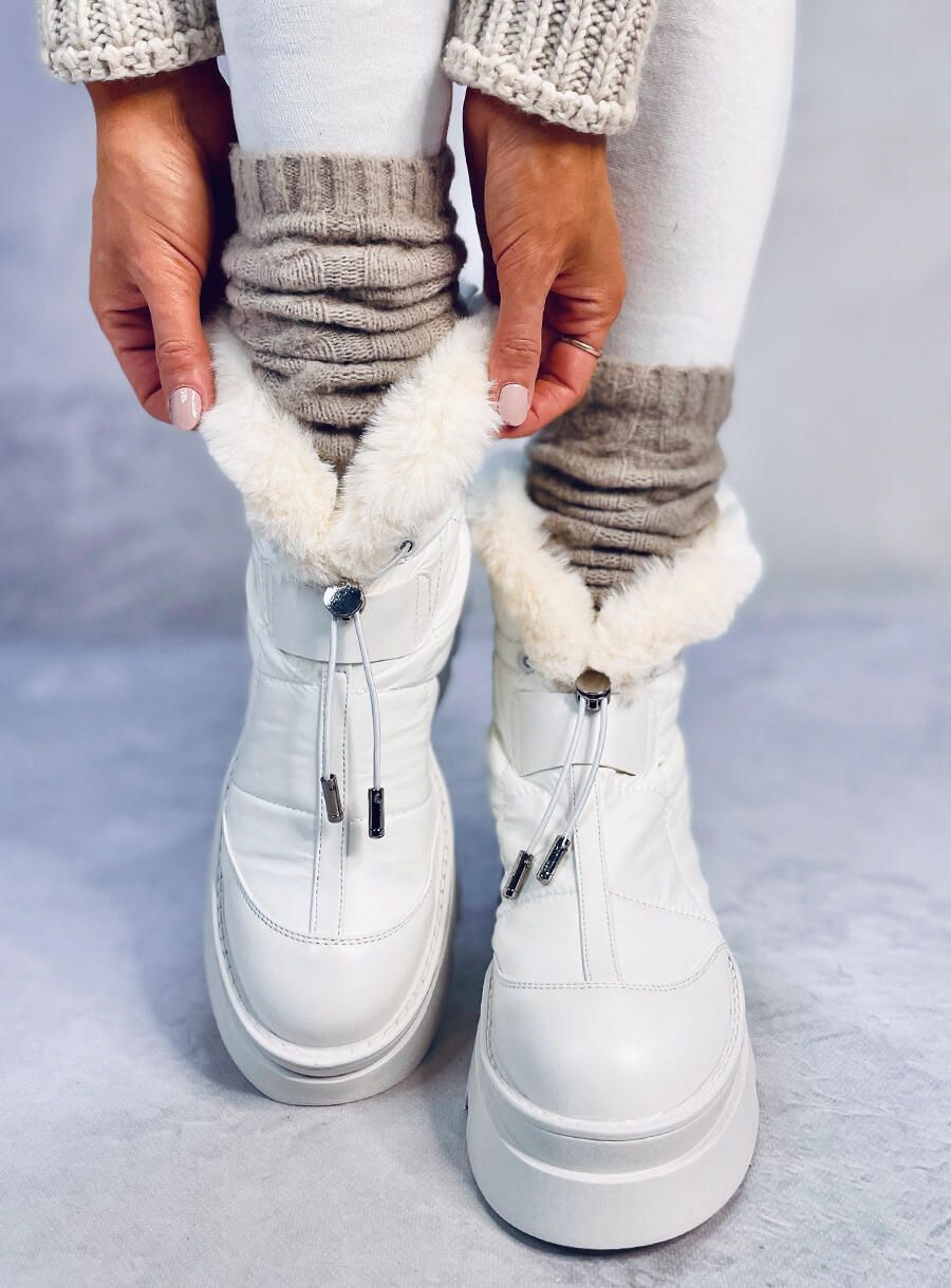 Sněhule na vysoké platformě bílé