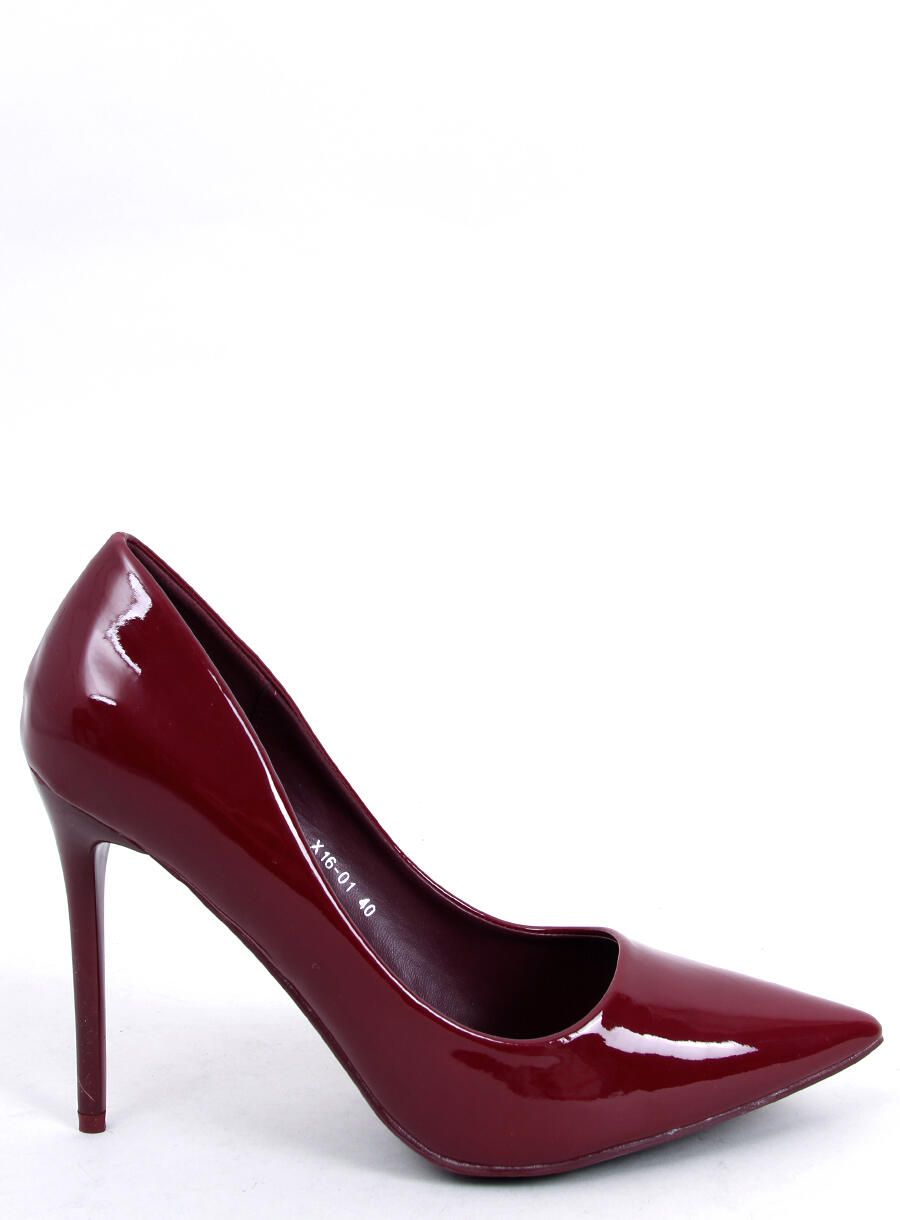 Vínově červené lesklé lodičky