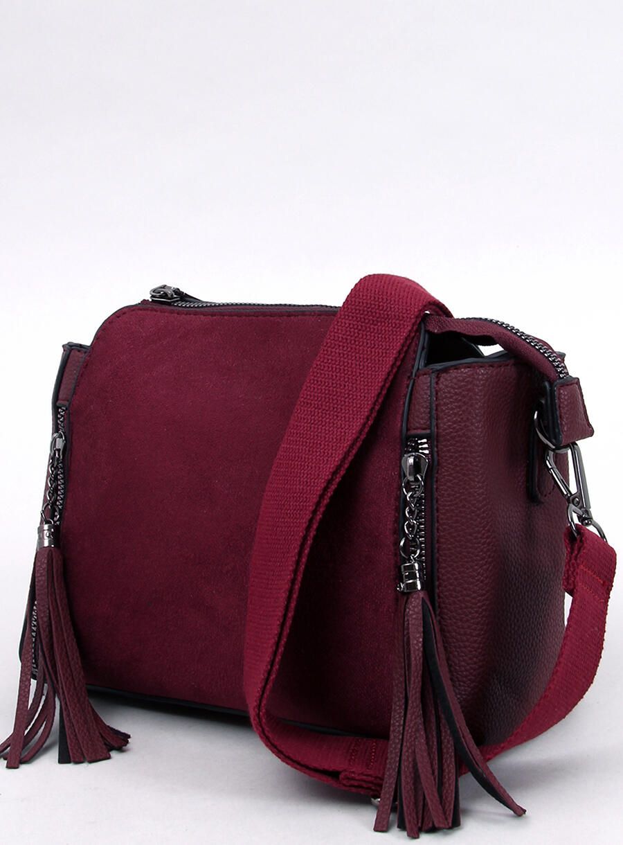 Dámská taška s třásněmi vínově červená