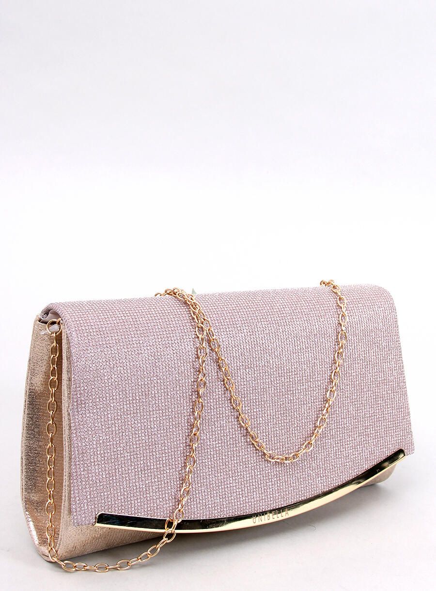 Elegantní kabelka zdobená zirkony šampaňská růžová