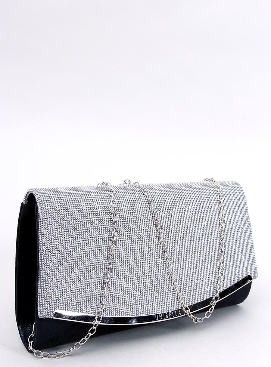 Elegantní kabelka zdobená zirkony černá