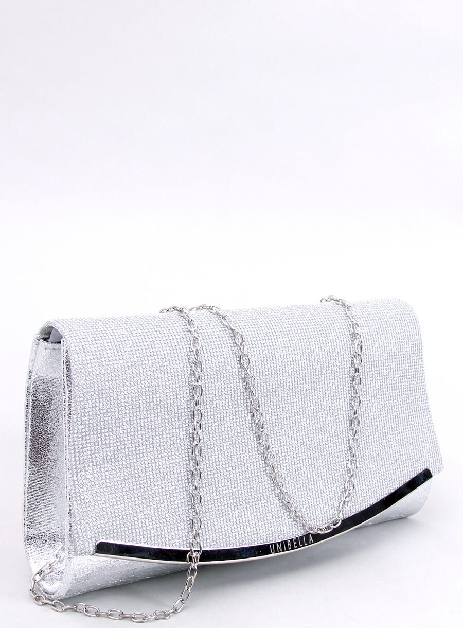 Elegantní kabelka zdobená zirkony stříbrná