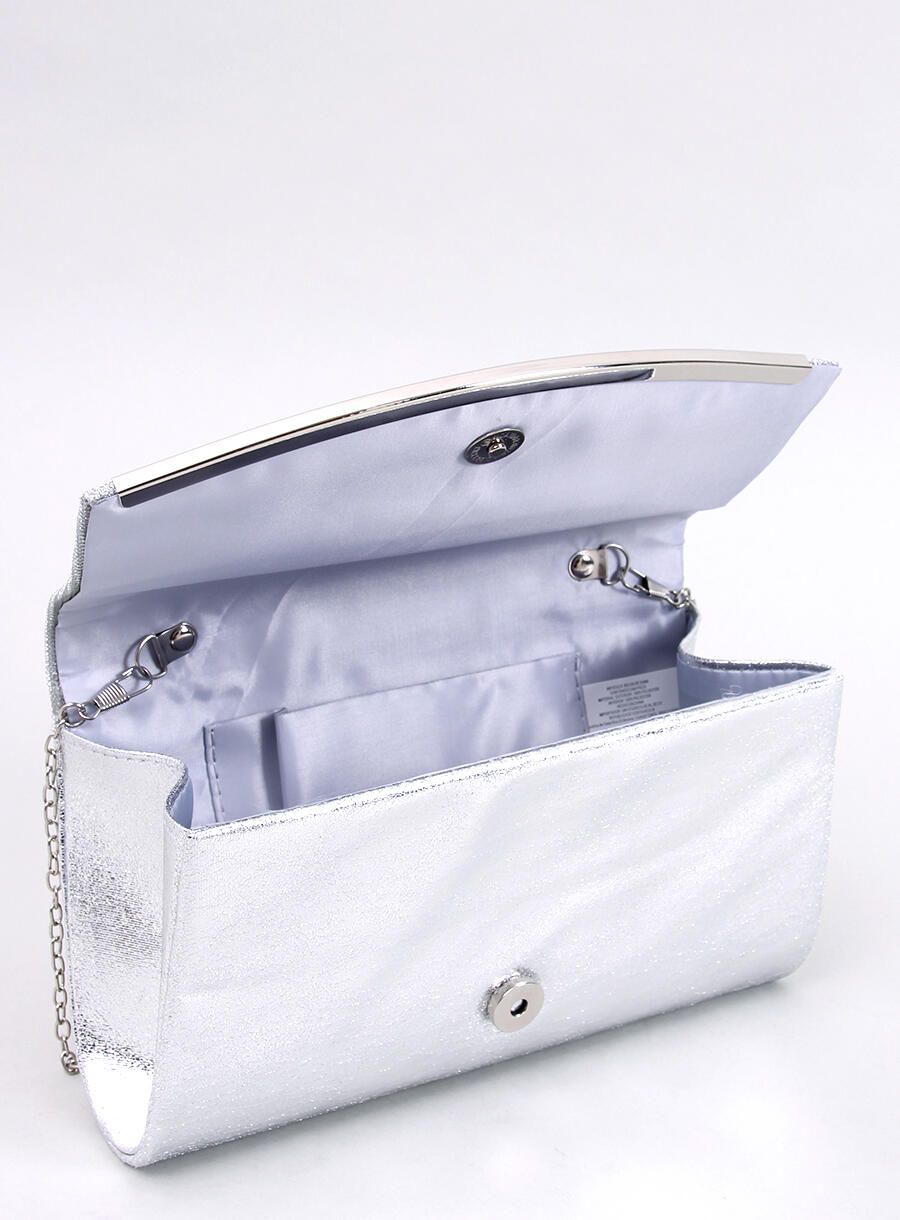 Elegantní kabelka zdobená zirkony stříbrná