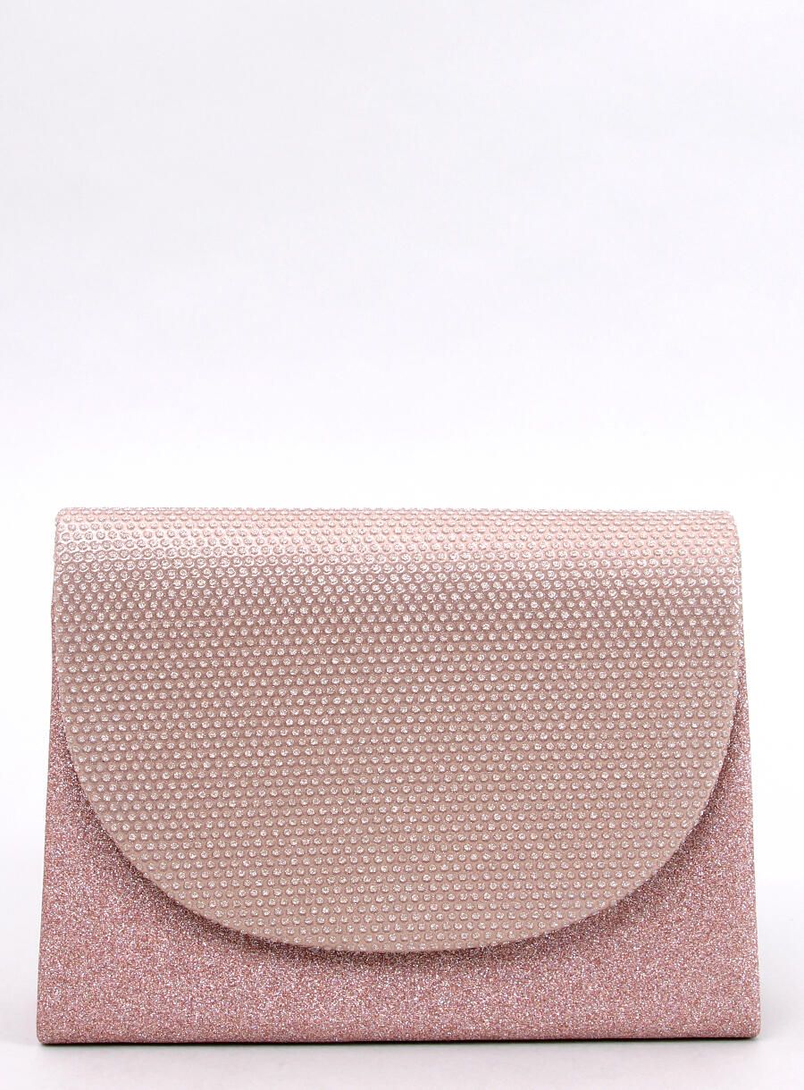 Lesklá formální kabelka šampaňská růžová